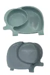 Bebek ve Çocuk için Sevimli Fil Model Desenli Yemek Bebek Mama Kabı Bölmeli Tabak-4