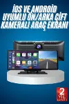 4K Ultra Araç İçi Ön ve Arka Kameralı Ekran HD 2 Kameralı Torpido Üstü Araç Multimedya-1