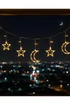 Büyük Ay Yıldız LED Ramazan Süsü Sıcak Beyaz Dekoratif Işık-1
