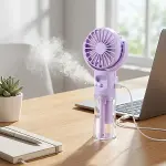 4 Kademeli Spreyli Şarjlı El Fanı – Boyuna Asılabilir USB Şarjlı Taşınabilir Mini Fan F4-4