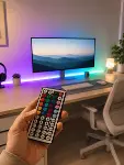 5 Metre RGB Şerit LED 5050 SMD Uzaktan Kumandalı Renkli Dekoratif LED Aydınlatma Seti-2