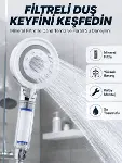 Şeffaf Filtre Hazneli Duş Başlığı Güçlü Akışlı Pratik Banyo Duşu-1