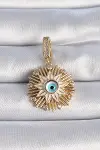 Pirinç Gold Renk Nazar Boncuklu Saçaklı Yıldız Figür Ajda Charm-1
