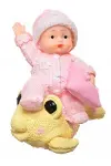 Decotown Hediyelik Sevimli Pembe Bebek Biblo Polyester Süs Eşyası-3