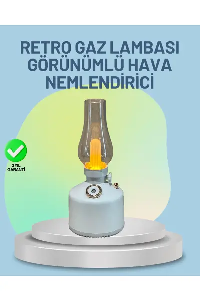 Renkli Led Işıklı Retro Gaz Lambası Aroma Terapi Mist Maker