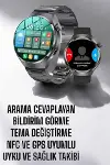 Akıllı Saat Metal Kordonlu GPS ve NFC Uyumlu Arama Cevaplayan-5