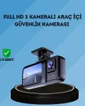 360° Kapsama Sahip Full HD Araç Kamerası 3’lü Kayıt Gece Görüşlü DashCam-1