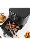 Siyah Isıya Dayanıklı Yıkanılabilir Silikon Fırın Ve Airfryer Yuvarlak Model Pişirme Matı 23 Cm (546-4