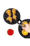 Siyah Isıya Dayanıklı Yıkanılabilir Silikon Fırın Ve Airfryer Yuvarlak Model Pişirme Matı 23 Cm (546-5