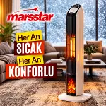 KUMANDALI SICAK DİK PTC SERAMİK FANLI ISITICI LED KONTROL EKRAN - DEVRİLME EMNiYET 2000W MS-240 (4745)-4