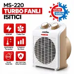 SICAK - SOĞUK TURBO FANLI ISITICI 3 KADEME HIZ AYAR 2000W MS-220 (4745)-1