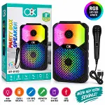 PL-4805 KARAOKE MİKROFONLU SPEAKER HOPARLÖR BT - SD - USB SARJLI RGB IŞIKLI DC 5V - AUX 8 INC BT-8109 (4745)-1