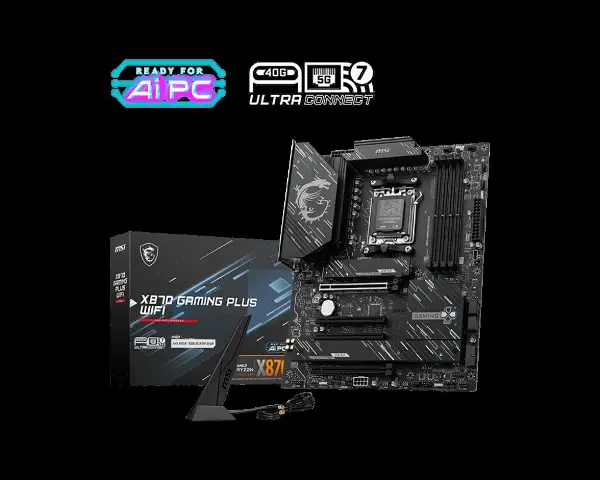 X870 GAMING PLUS WIFI AM5 DDR5 8200MHZ(OC) 3x M.2 USB4 HDMI 5G LAN WIFI 7 RGB ATX