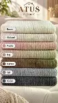 Kaymaz Tabanlı Kabartmalı Şerit Peluş Çok Amaçlı Örtü-3