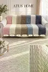 Kaymaz Tabanlı Kabartmalı Şerit Peluş Çok Amaçlı Örtü-1