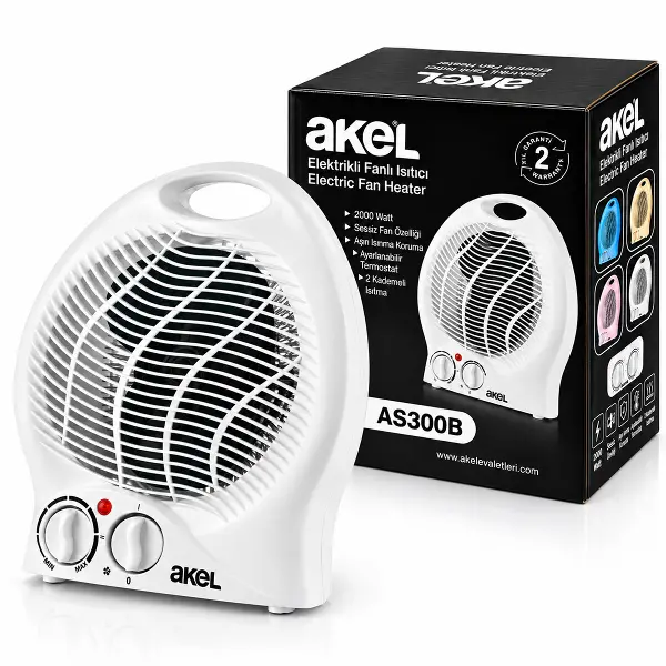 SICAK - SOĞUK ELEKTRİKLİ FANLI ISITICI 2 KADEME HIZ AYAR HIZLI ISITMA - SESSİZ FAN 2000W AS-300B (4745)
