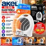 SICAK - SOĞUK ELEKTRİKLİ FANLI ISITICI 2 KADEME HIZ AYAR HIZLI ISITMA - SESSİZ FAN 2000W AS-300B (4745)-3
