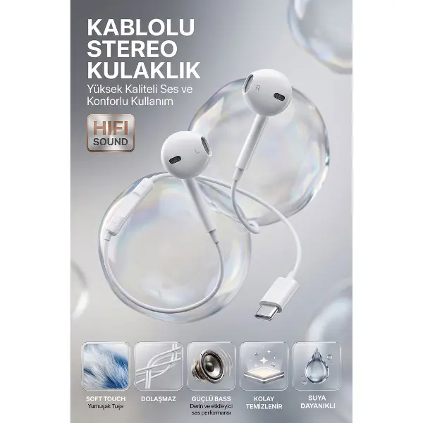 USB-C Bağlantı Mikrofonlu Kulaklık KH228