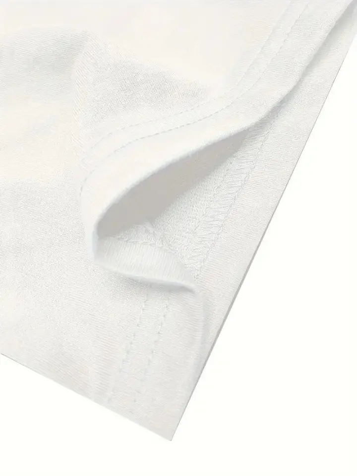 Baskılı Oversize Bisiklet Yaka T-shirt - Beyaz