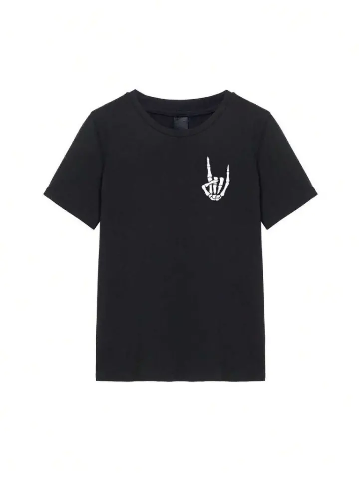 Erkek Baskılı Oversize T-shirt - Siyah