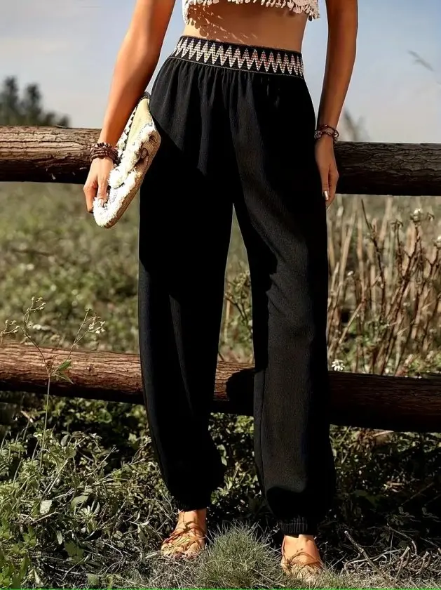Kadın Yüksek Bel Beli Lastikli Dökümlü Ve Beli şeritli Pera Pantolon