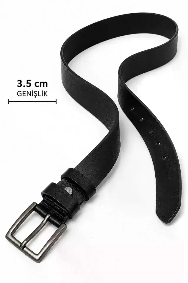 Erkek Hakiki Deri 3.5 Cm Klasik Kemer Metal Tokalı Günlük Ve Klasik Kullanım