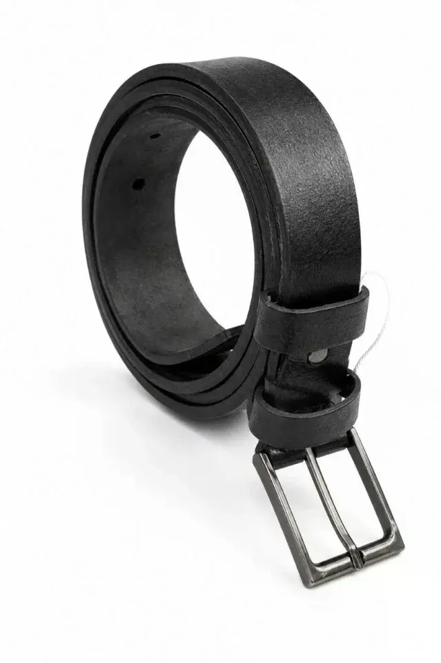 Erkek Hakiki Deri 3.5 Cm Klasik Kemer Metal Tokalı Günlük Ve Klasik Kullanım