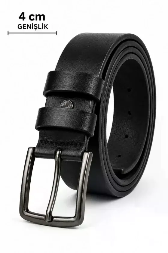 Erkek Hakiki Deri 4 Cm Klasik Kemer Metal Tokalı Günlük Ve Klasik Kullanım
