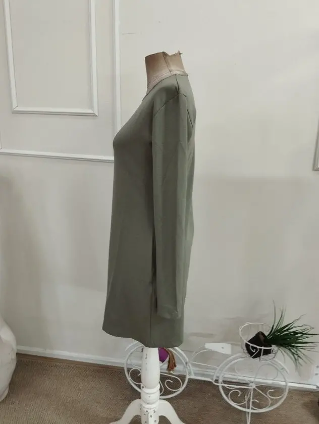 Kadın Uzun Kollu Bisiklet Yakalı Kısa Modal Elbise
